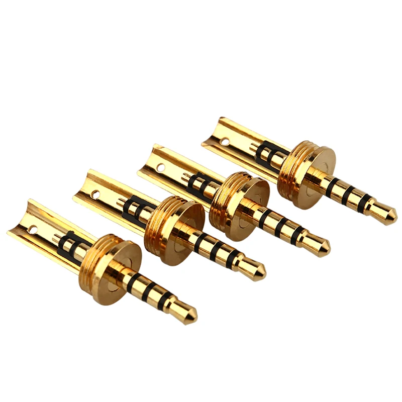 2.5mm Audio Plug 4 Poles Jack DIY Headphone Wire Connector Metal Splice Adapter HiFi Earphone Solder Pure Copper Minijack