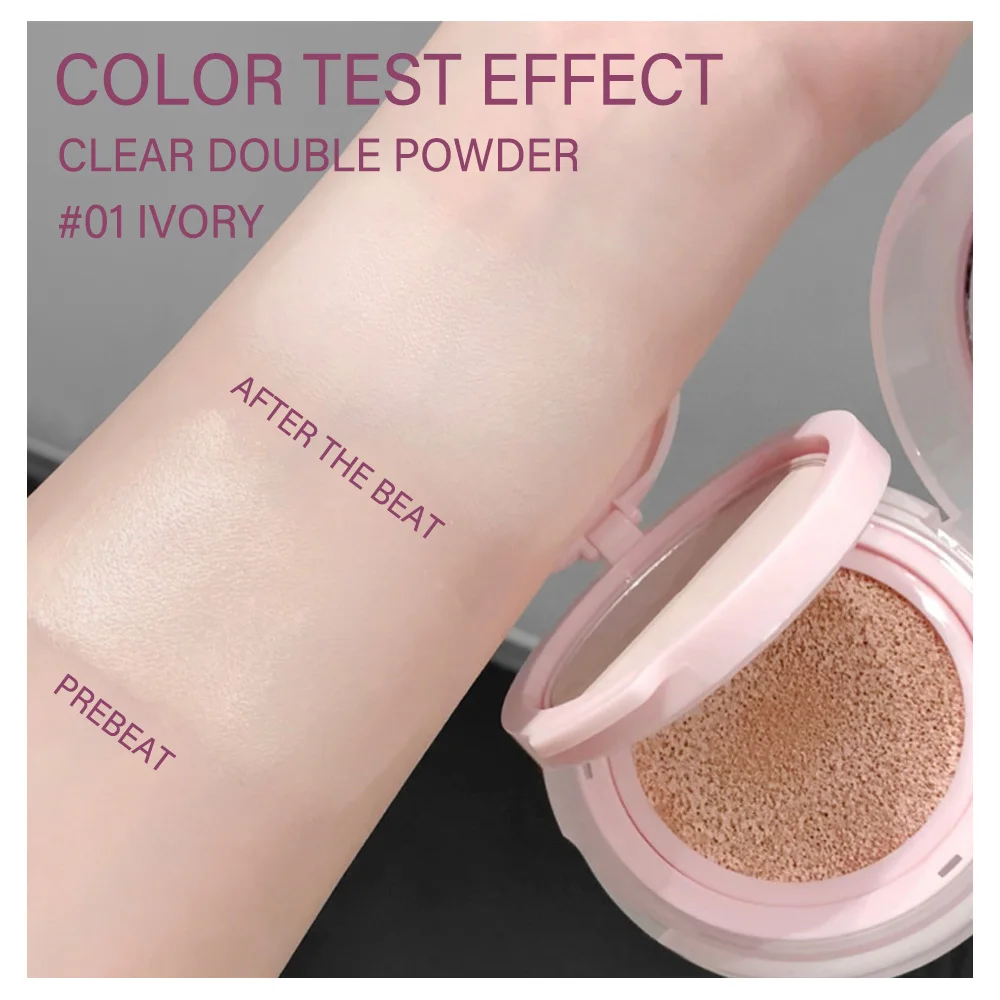 Hot selling Gege Bear Air Double Cushion Foundation Powder Base BB cream and Oil control powder 2 in 1 makeup