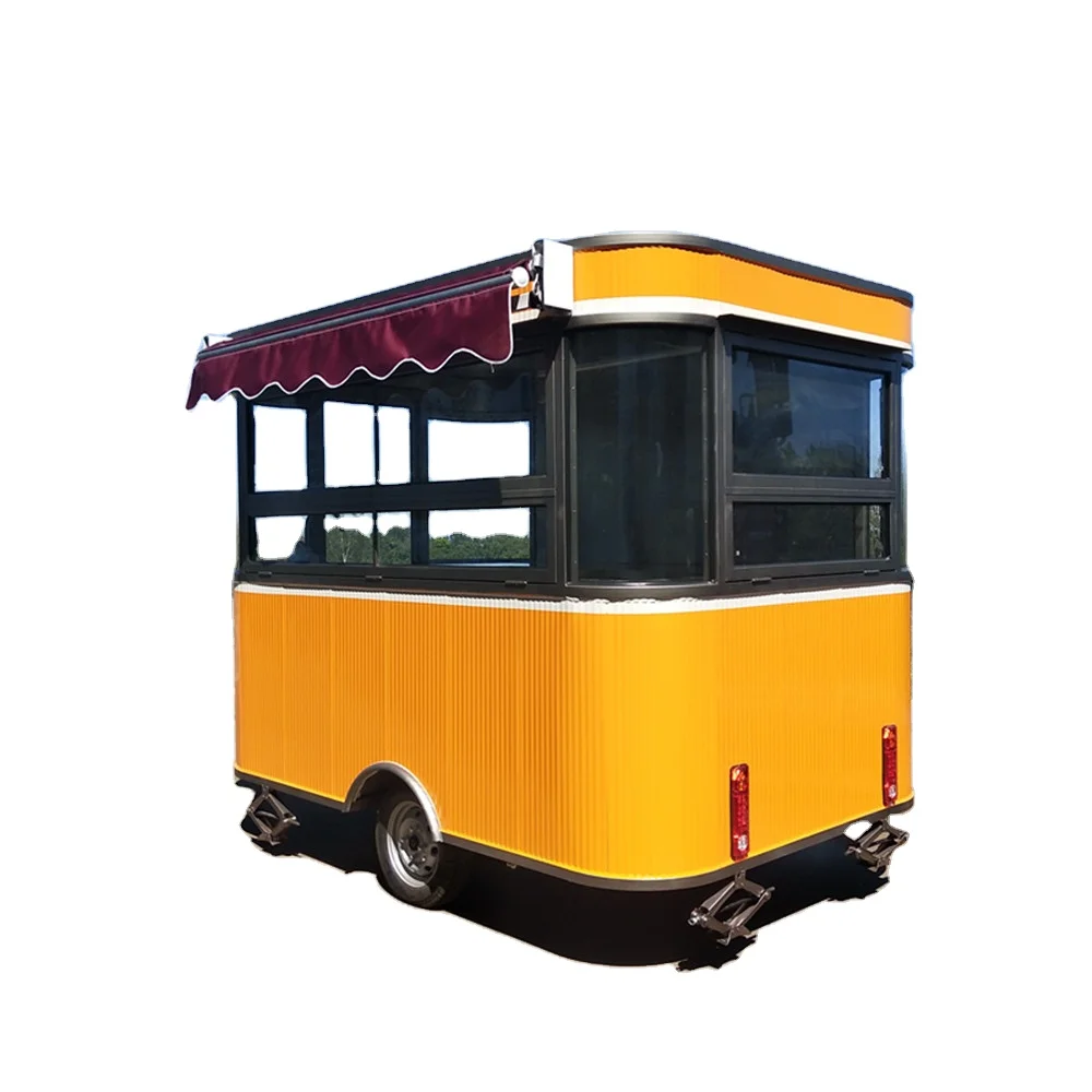 CP-C280200240 оранжевый Закуски питание машина для производства быстро Закусочная тележка посуды мобильный Гамбург» Футболка с принтом мороженого грузовиков