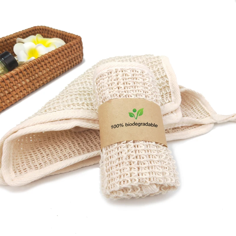 wholesale eco friendly Reusable bath supplies Exfoliating loofah towel sisal bath Wash cloth