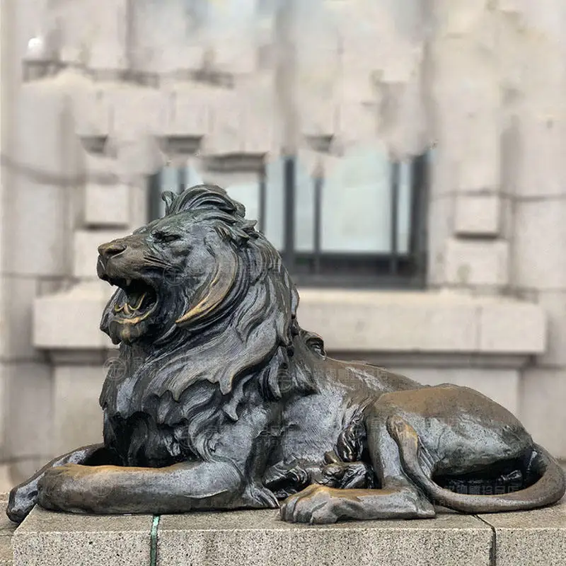 High Quality Life Size Antique Sitting Bronze Lion Statue Lion Sculpture For Outdoor Garden Decoration Animal sculpture