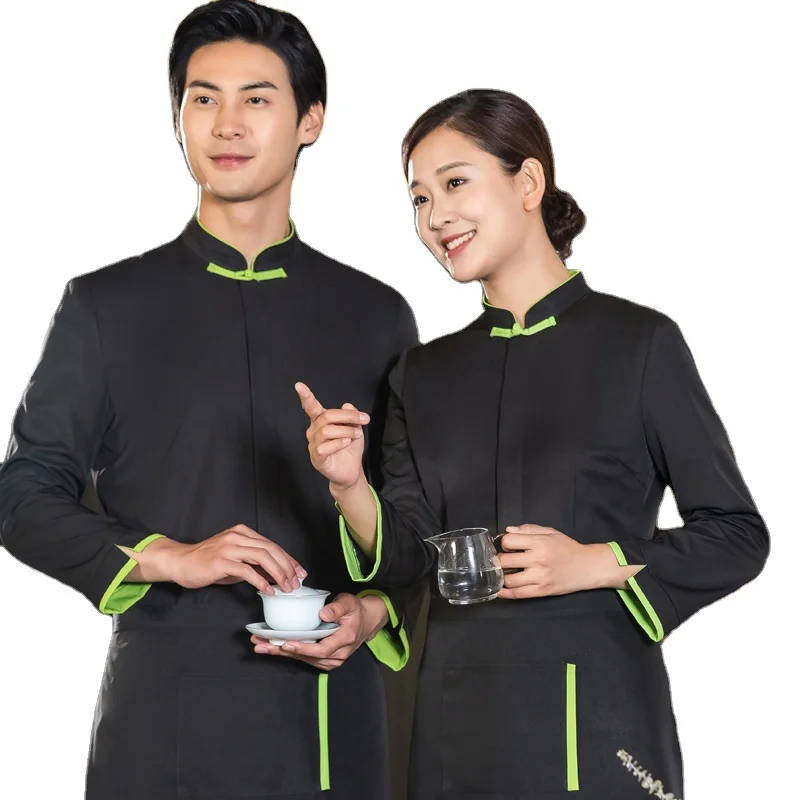 Hotel Waiter Uniform Long Sleeve Workwear Wrapping Cleaning Room Attendants Men Women Housekeeping Waiter Uniform Suit