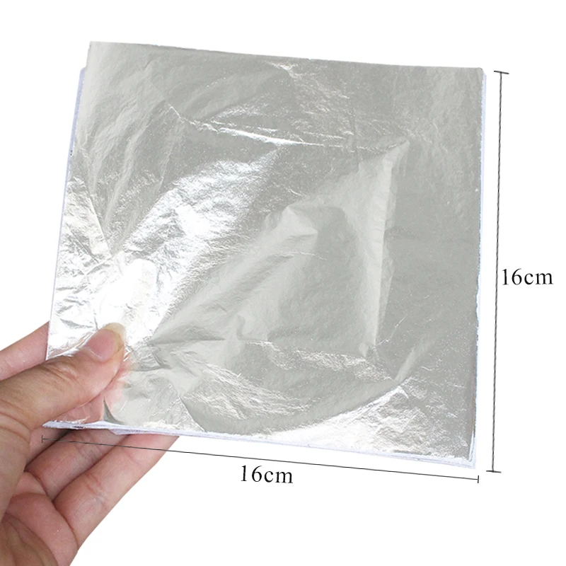 16 x 16 cm Aluminum Leaf Art Craft Ceiling Home Furniture Decorating Gilding Paper Imitation Silver Leaf Foil