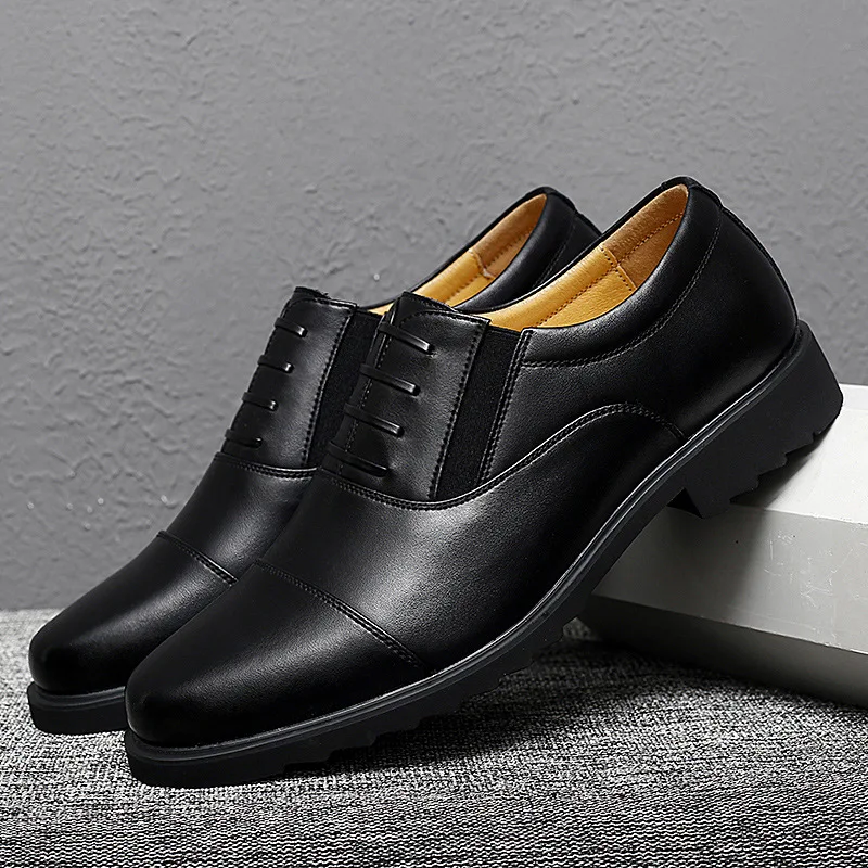 Big size  leather dress shoes for men trendy mens office shoes breathable casual men dress shoes