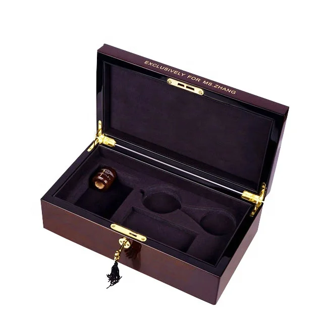 piano lacquer finish luxury wooden car accessories gift box