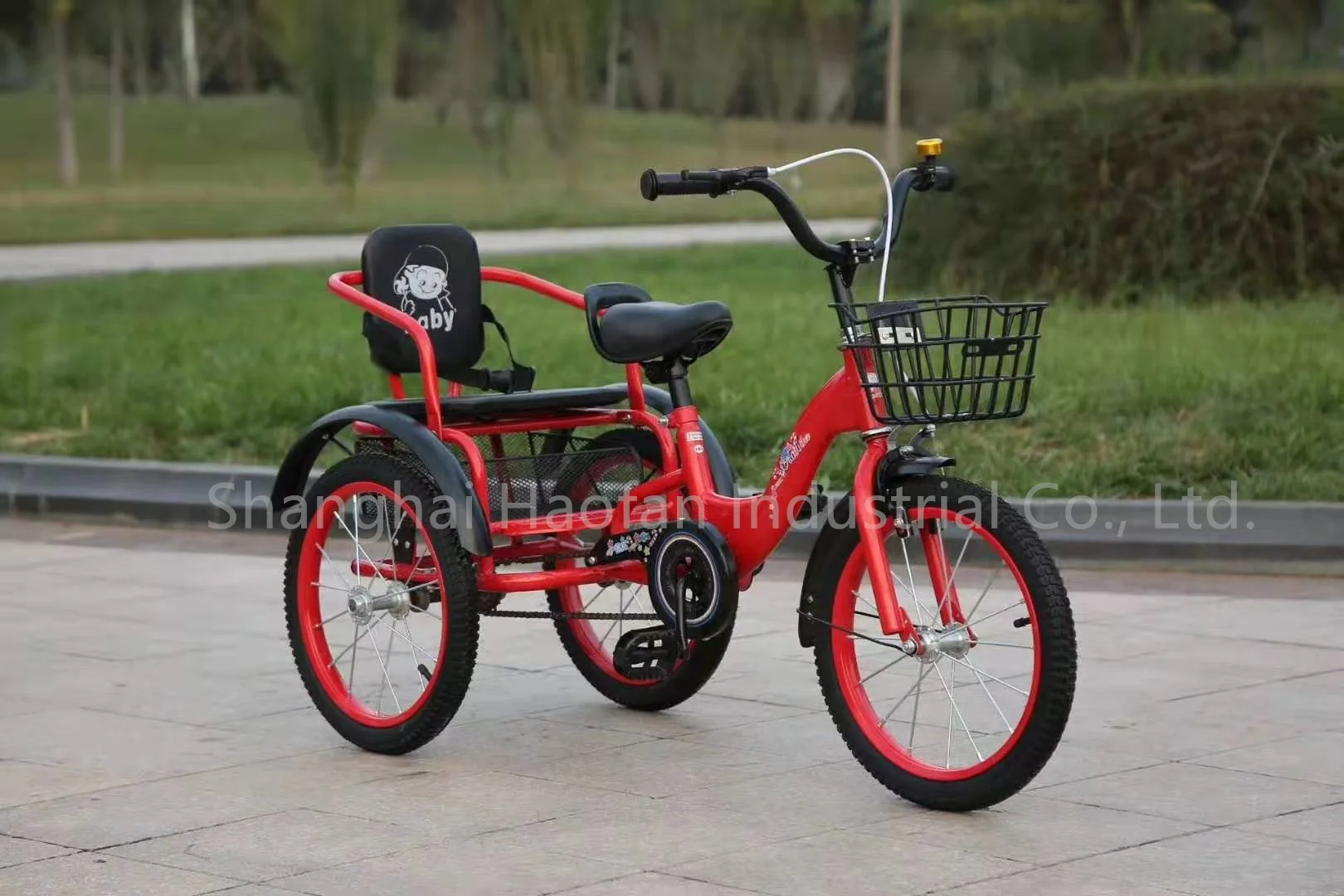 Best-selling 3 wheel tricycle double seat kids tricycle 16 inch bicycle for kids
