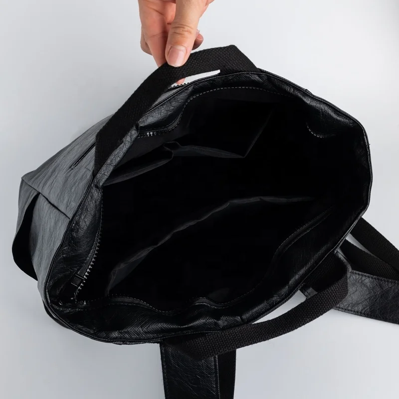 Wholesale Black Women Casual Travel Portable Washable Tyvek Paper Schoolbag Outdoor Waterproof Dupont Backpack