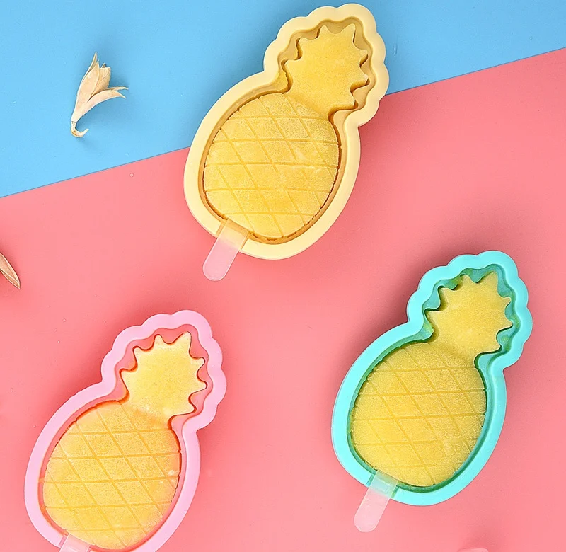 Силиконовые Эскимо арбуз и клубника и ананас формы наборы и сделать ваше мороженое дома