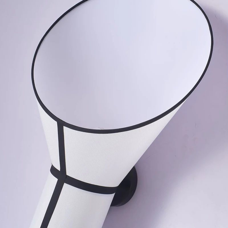 Post-Modern Simple Fabric Lampshade Chandelier 220V Warm White Switch Bedside Hotel Staircase Restaurant Use-Available Small