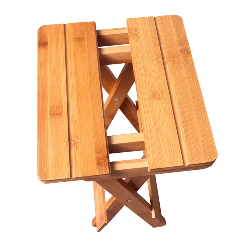 Bamboo folding stool portable household solid Bamboo taburet outdoor fishing chair small bench square stool