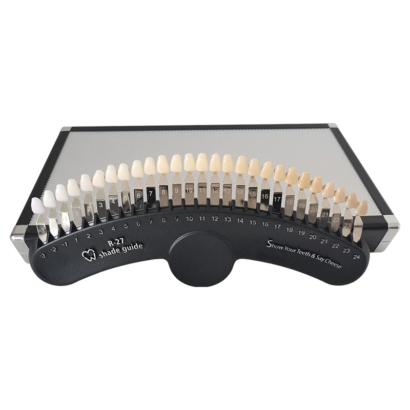 27 Colors Handheld Tooth Bleaching Shade Chart Comparator Teeth Color Shade Guide