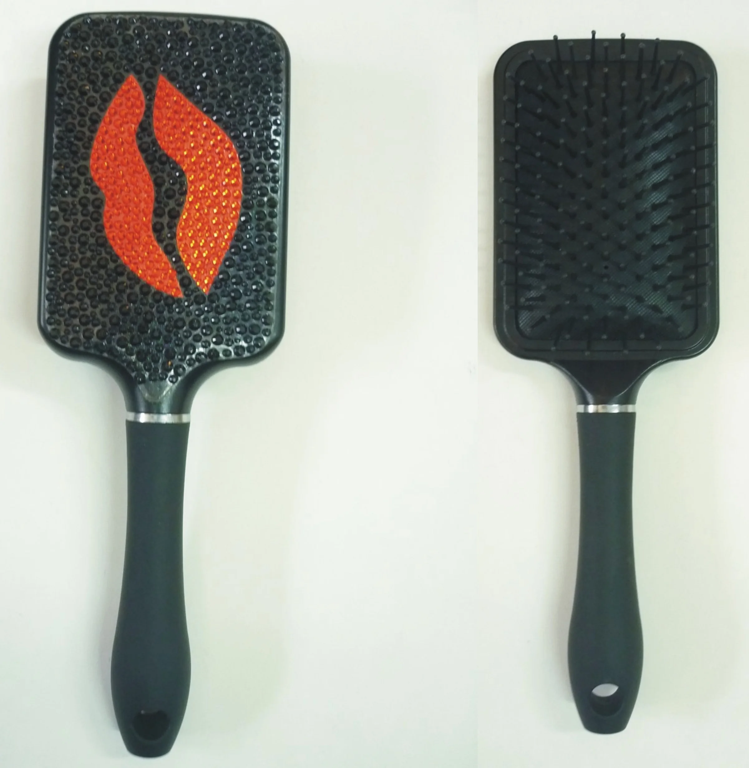 professional plastic AVON promotion gift crystal diamond plastic paddle hair brushes and comb hairbrush