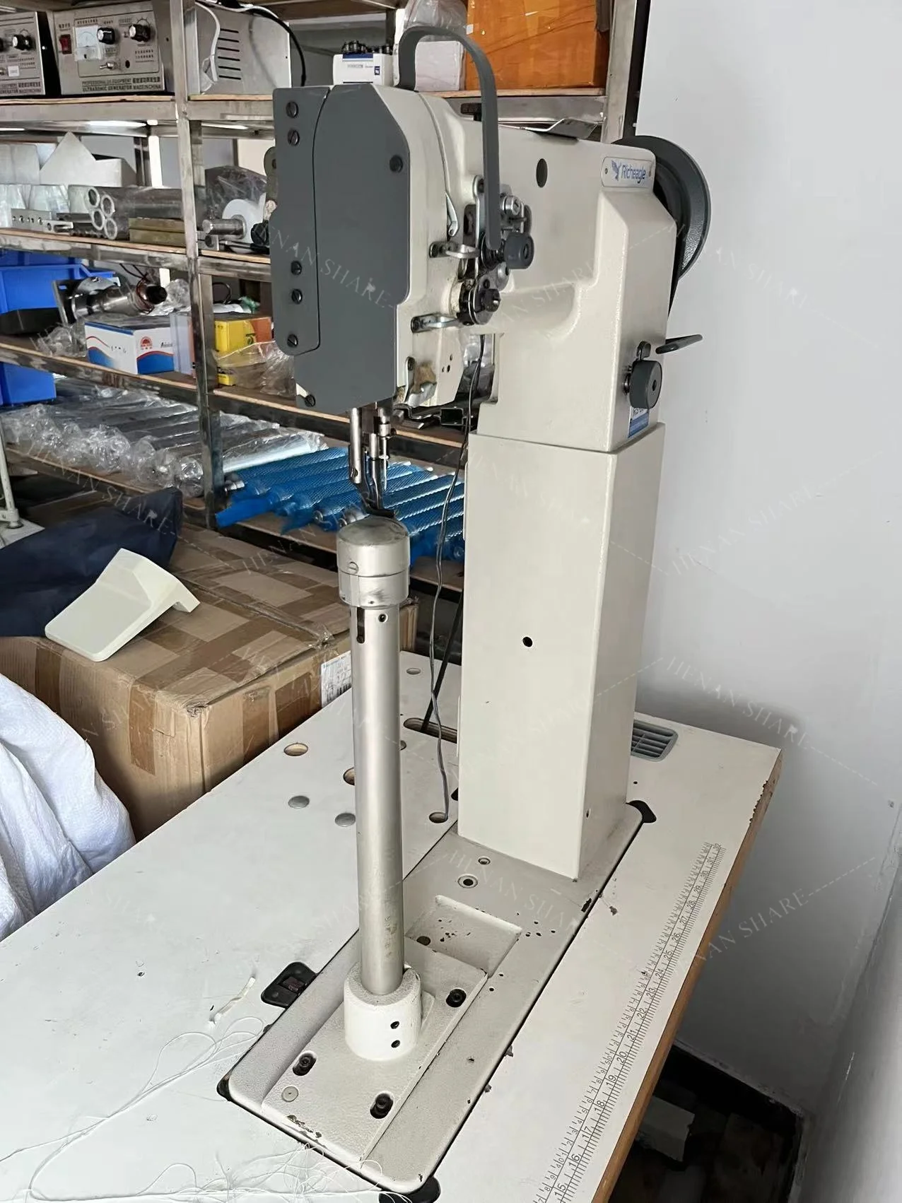 Automation Luggage Sewing Machine Post Bed Double Needle Industrial Sewing Machine