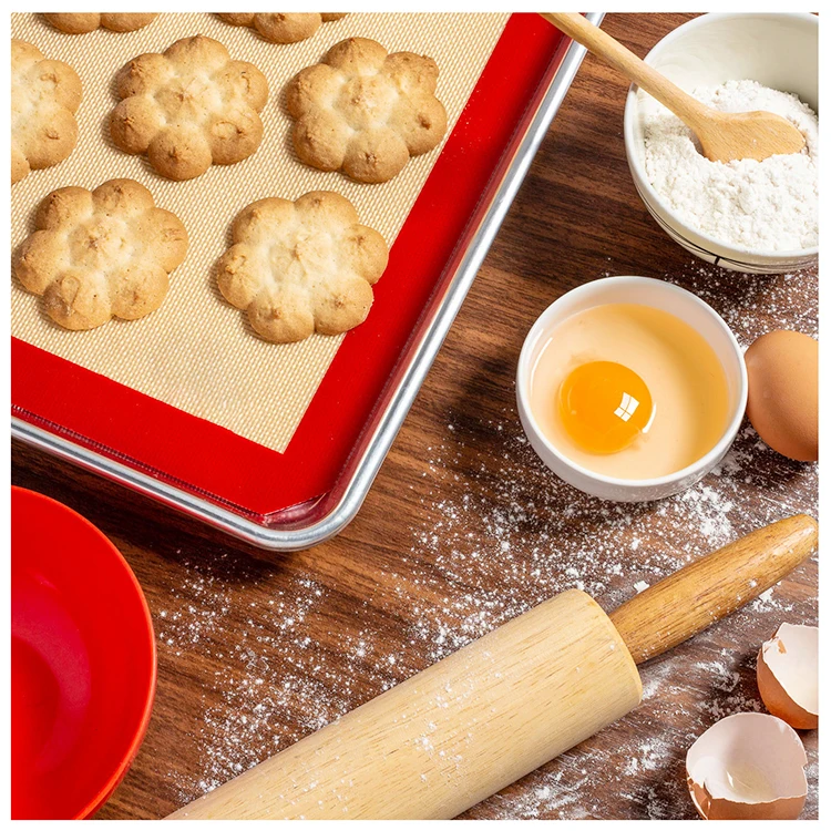 Customized BPA-free Non-stick Silicone Baking Mat Silicon Baking Pan Liner Heat Resistant Reusable Silicone Baking Sheets