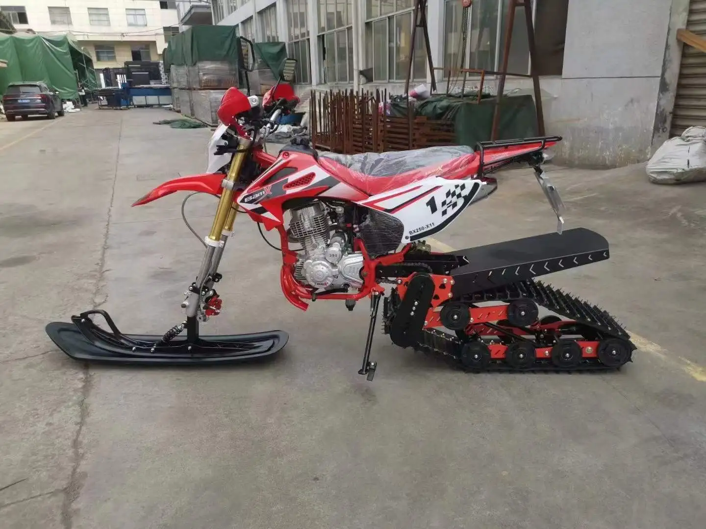 Dirt track bike snow sand mobile blower chain rubber track system wheel kit scooter for go kart buggy