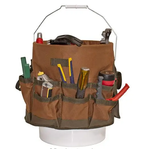 Heavy Duty Tool bag Garden Bucket Tool Organizer (Tools Excluded)