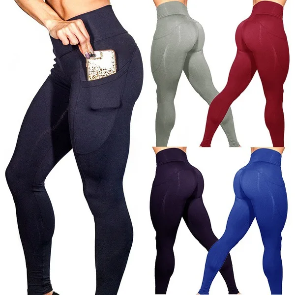 Wholesale custom logo women gym sport wear fitness workout pants Sporta yoga leggings with pockets
