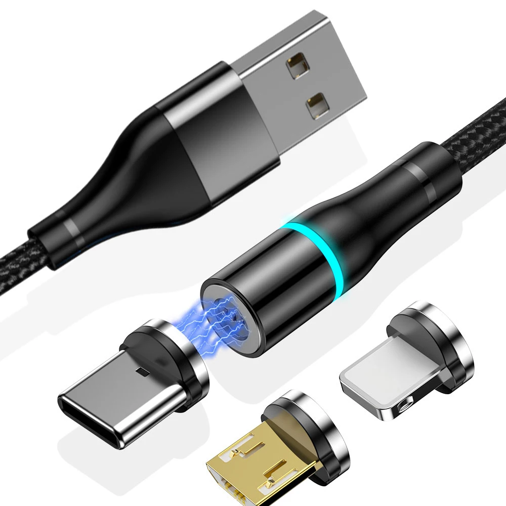 Хит продаж 3 разъема в 1 магнитный Usb кабель быстрая зарядка Тип C Micro-USB высокоскоростной зарядный для Samsung Android