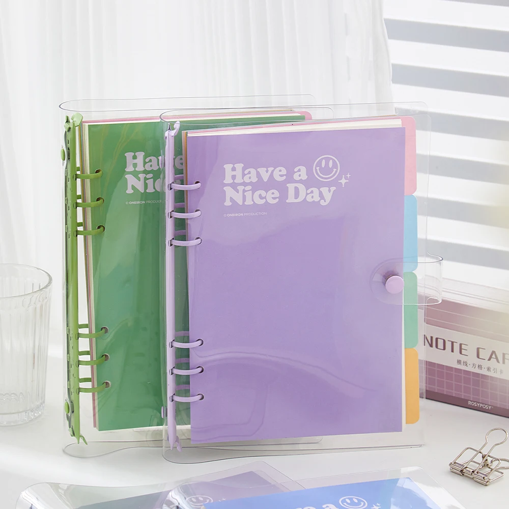 Clear Loose Leaf Books With Clasp PVC Custom Factory Supplies Journal Cover Binder Notebooks