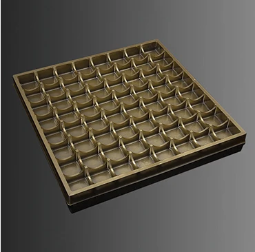 35PCS Wholesale Disposable Offset Printing Golden PET Gilded Plastic Blister Chocolate Packaging Box Blister Insert Tray