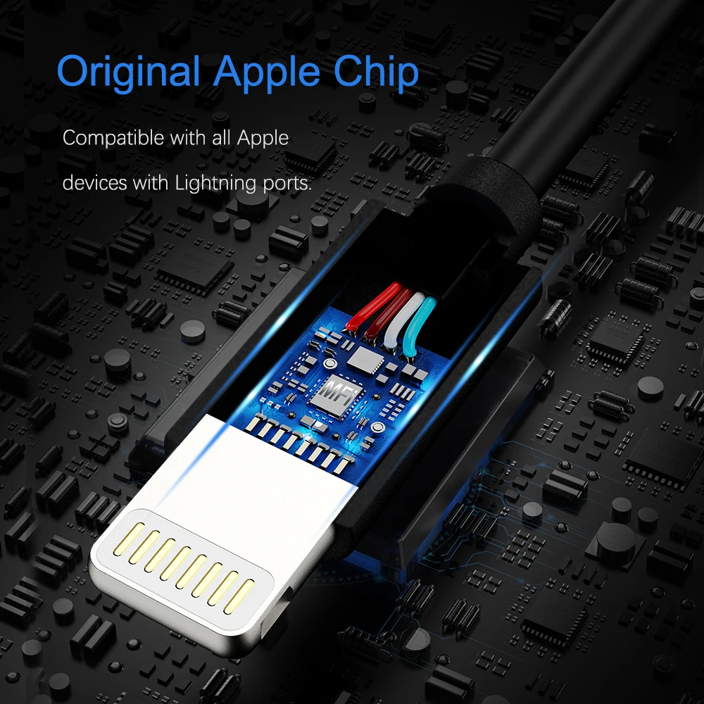  Оптовая продажа лицензированных аксессуаров MFi 3ft/6ft/10ft для iPhone с кабелем
