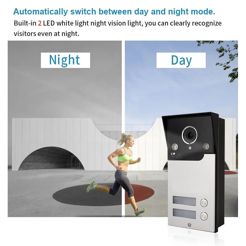 High Quality Wholesale 4 Wire Video Door Phone Intercom 2 Unit Apartment Video Intercom Waterproof Doorbell Camera