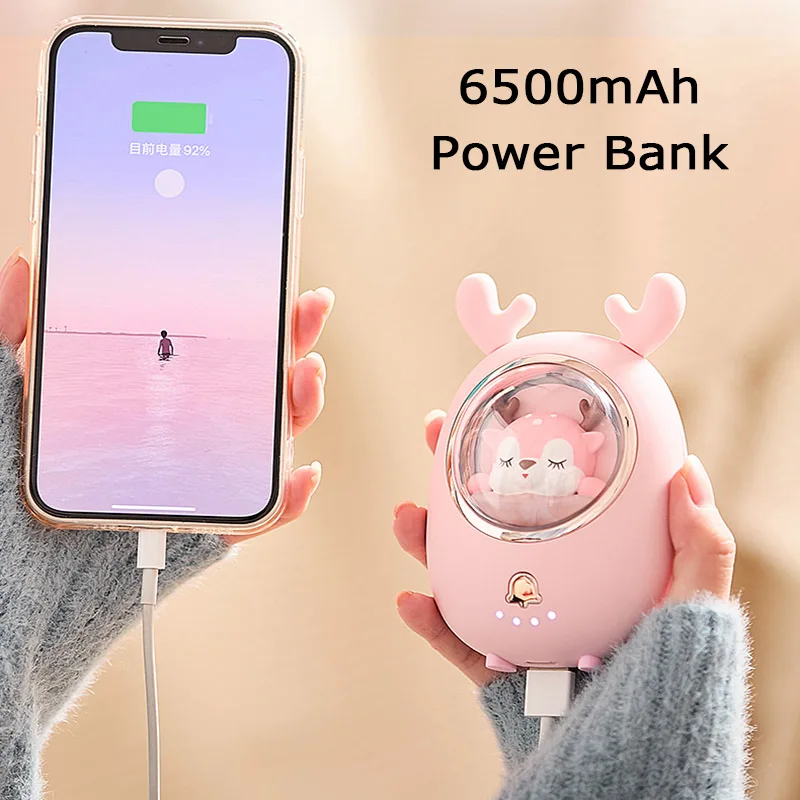 Оптовая продажа рождественский подарок милая электрическая перезаряжаемая через Usb многоразовая грелка для рук с внешним аккумулятором 6500 мАч