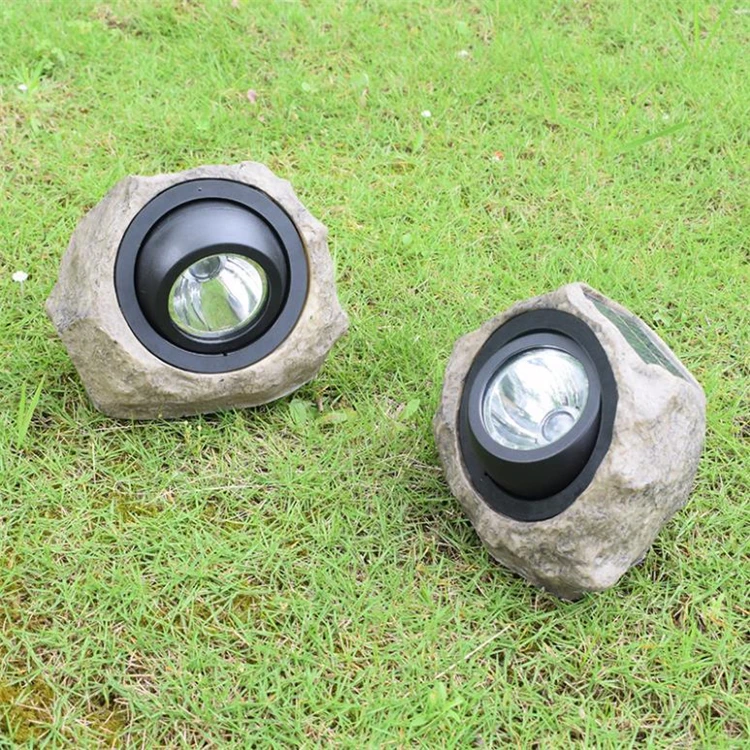 Solar Powered Garden Stone Light Outdoor Decorative Waterproof LED Spotlight Solar Rock Lights for Decor, Ground, Driveway