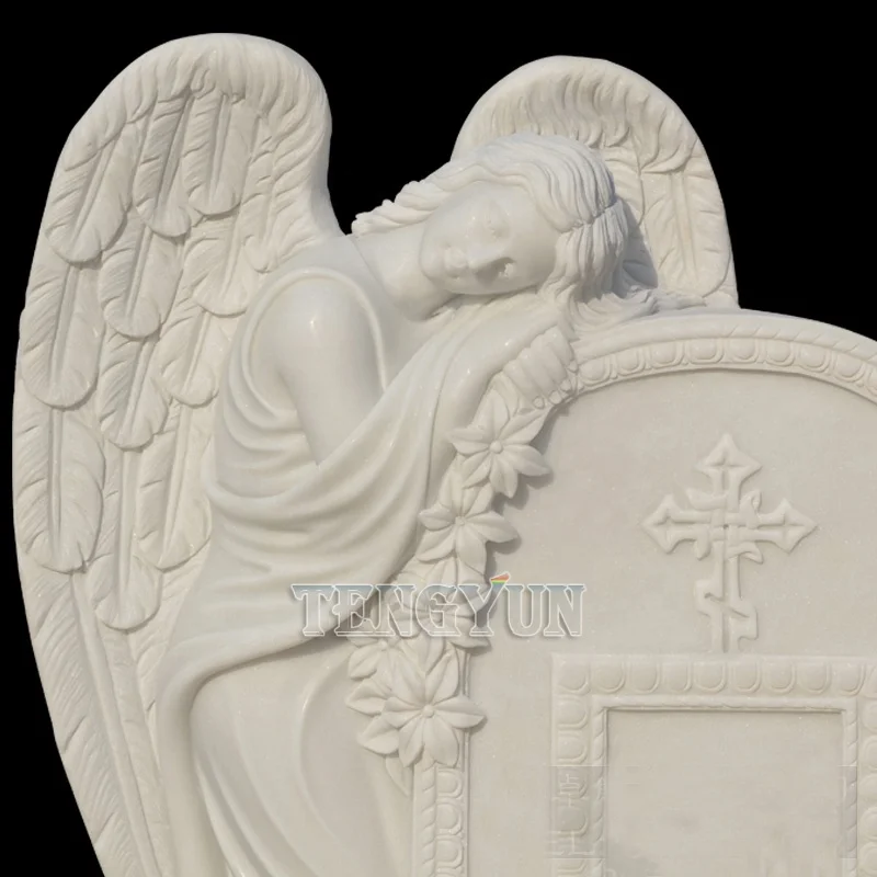 Custom modern designs marble unique angel statue monuments headstones