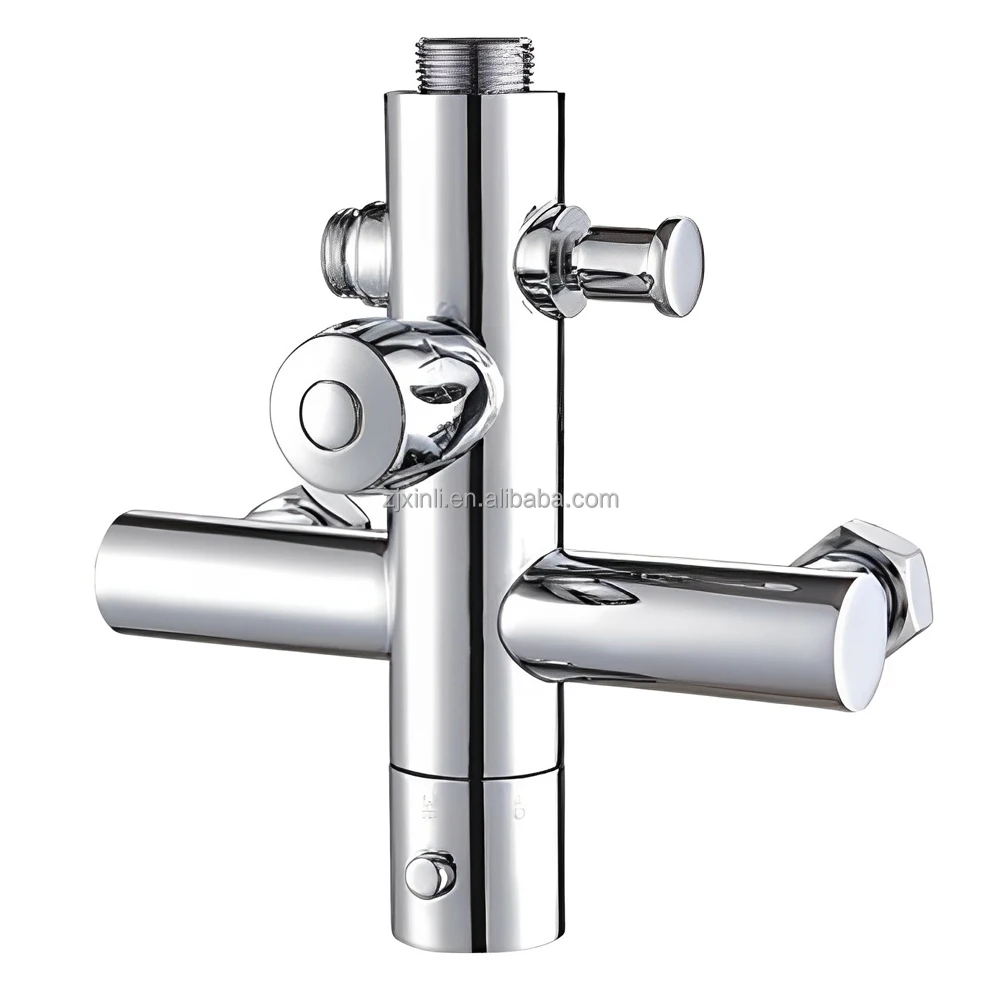 X9032S6 Brass Material Chrome Plated Upward Screw Spout of Luxury Thermostatic Shower Faucet