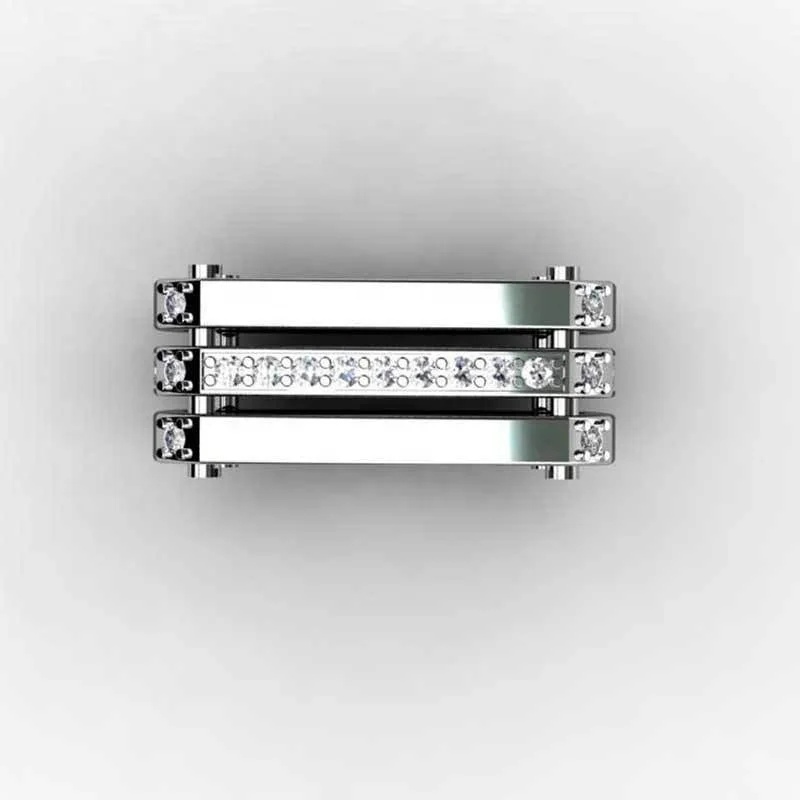 2024 Factory wholesale elegant men wedding zirconia platinum plated ring  men jewelry