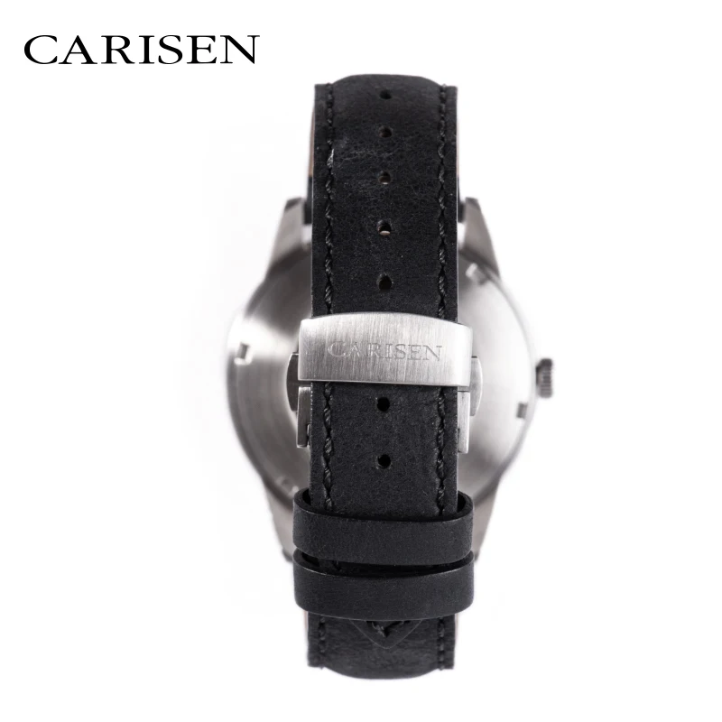 Carisen Brand Custom Logo 5 Atm Waterproof Genuine Leather Band Chinese Mechanical Automatic Watches Business Casual Mens Watch