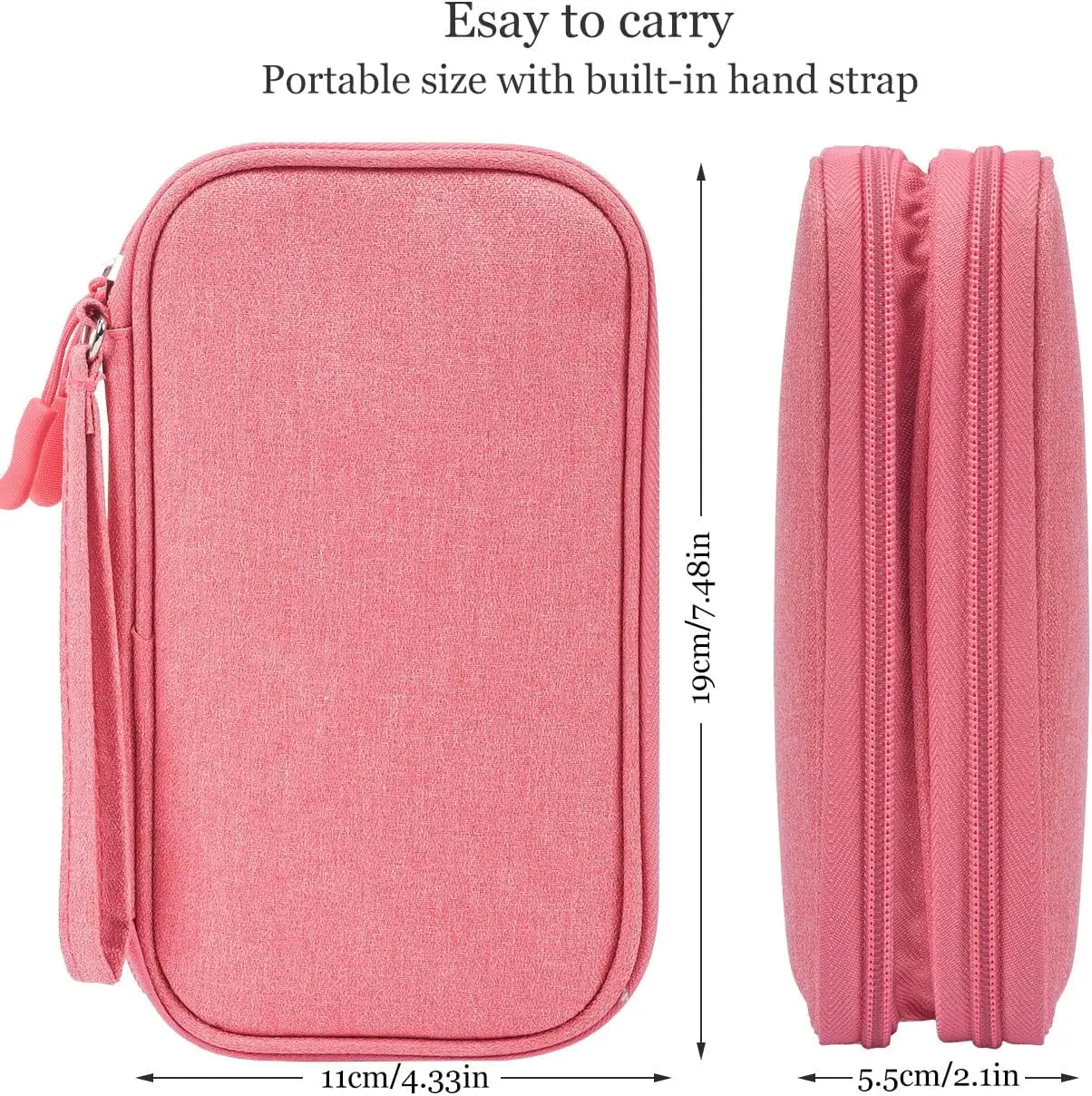 Waterproof Classic Square Travel All-In-One for USB Cable Accessories Double Layer Electronic Organizer Storage Bag