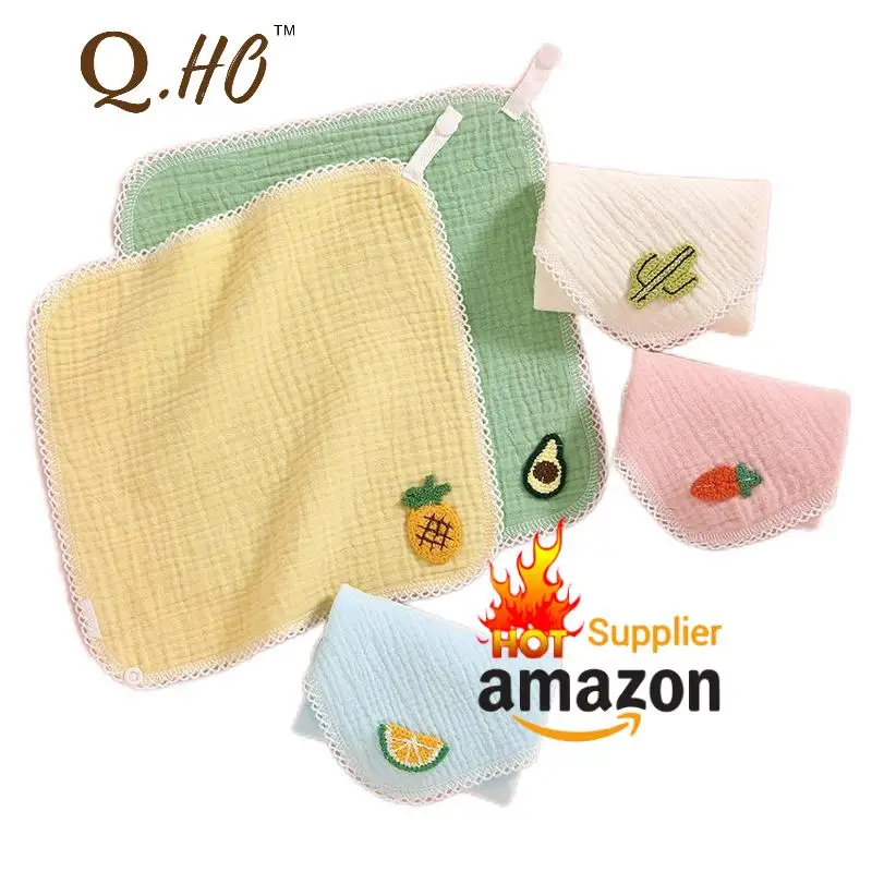 Baby Bibs Muslin Newborn Solid Color Soft Towel Burp Cloth Feeding 100% Cotton Baby Bandana Drool Bibs