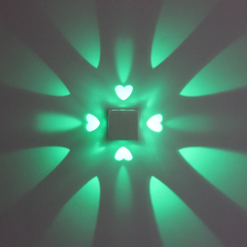 Hagood Indoor 3W Beautiful Heart Light RGB Led Wall Lamp Wall Mounted for Home Bedroom Hotel bar Decorative Lighting