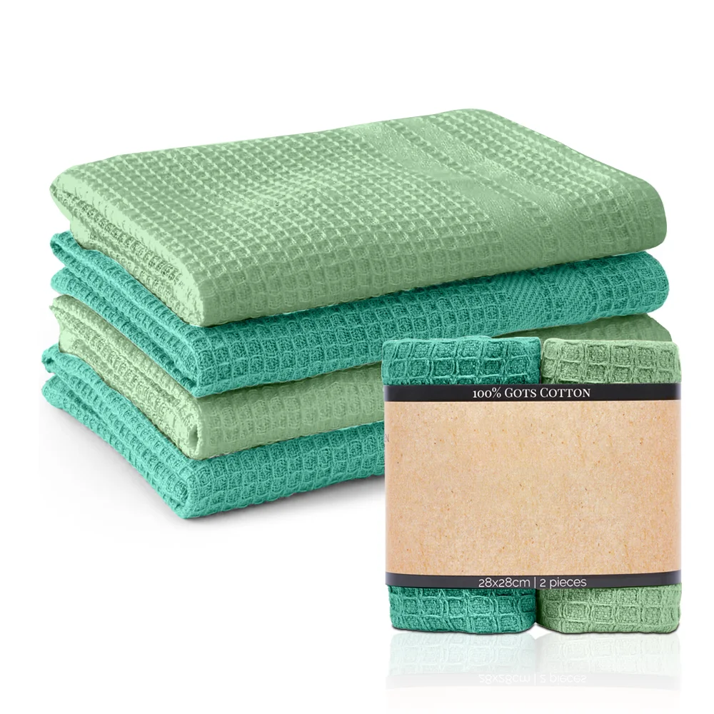 New Waffle Style Custom Reusable  Microfiber towel kitchen Waffle Weave cleaning Cloth