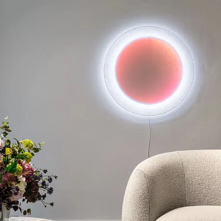 Настенный светильник Wabi-Sabi RGB, Регулируемый цвет, рисовая бумага, абажур, атмосфера, декоративный светильник, подходит для входной галереи