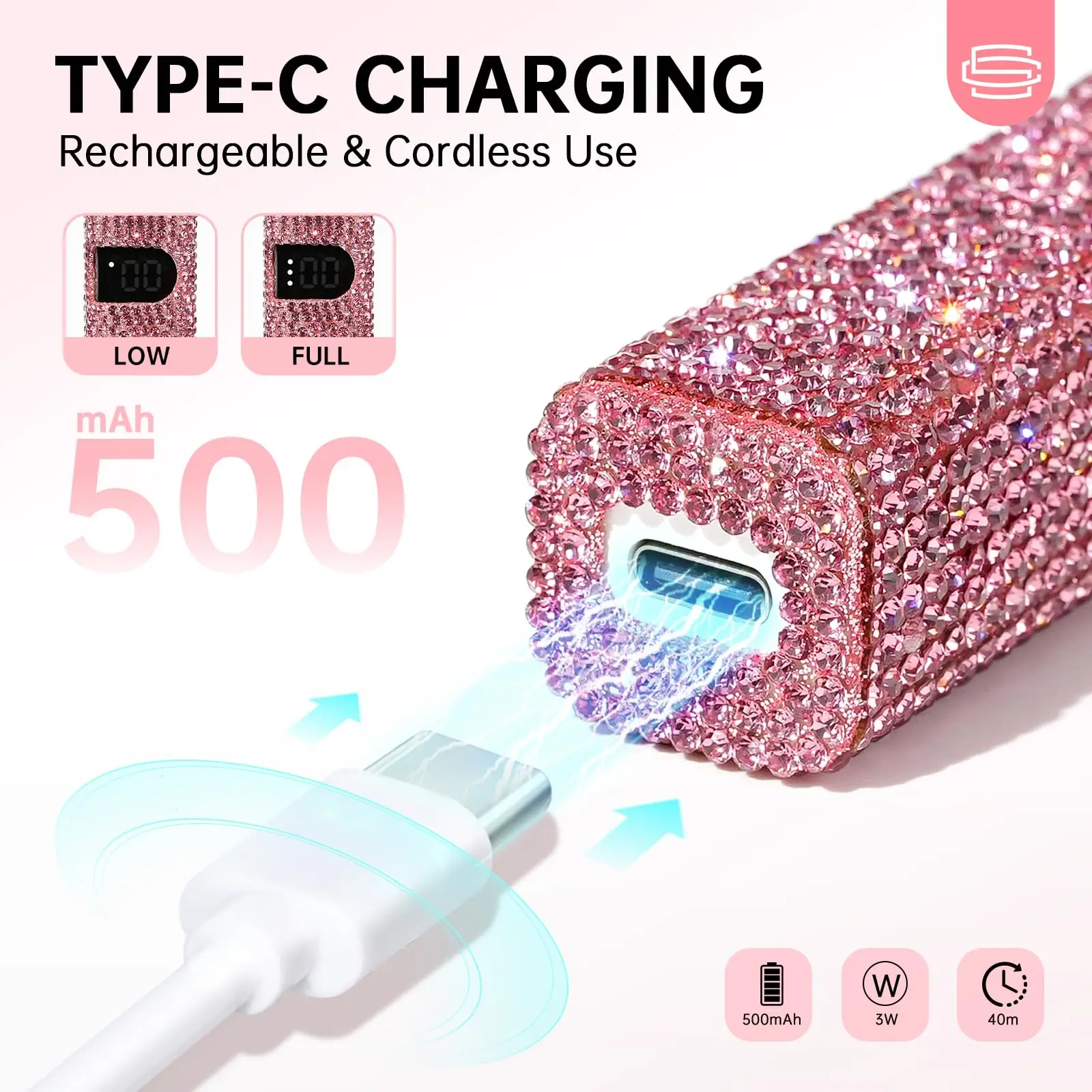 High Quality 3W Cordless Portable LED UV Lamp Professional Nail Salon Rechargeable Battery Power Supply Gel Nail Lamp