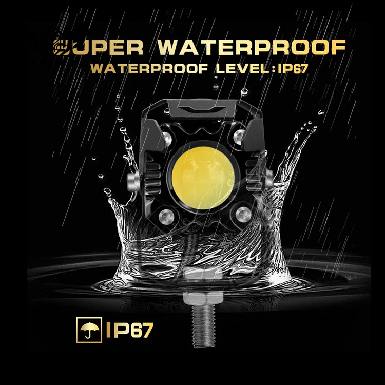 LED Mini Driving Light Dual Color Hi/Lo Beam White Yellow 3 Lens led driving light for Motorcycles Motorbikes SUV Cars