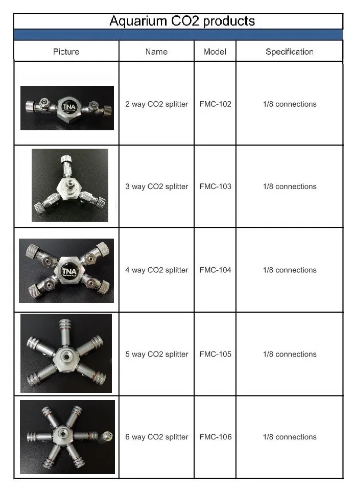 Aquarium Tank Stainless Steel CO2 4-way Splitter for CO2 Pressure Regulator