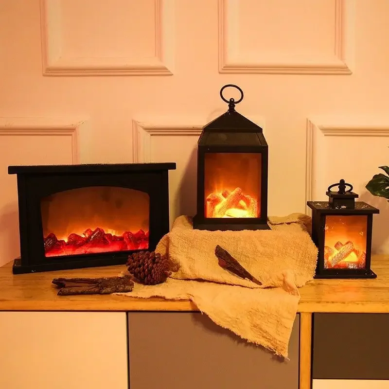 Настольный беспламенный светодиодный фонарь для камина ночник с огненным эффектом садового декоративного освещения