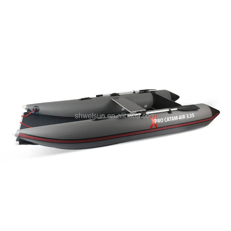 Factory Directly Inflatable 3.35 Dinghy 5 Person Speed Fishing Boat with Air Deck Hull Floor Speed Boat
