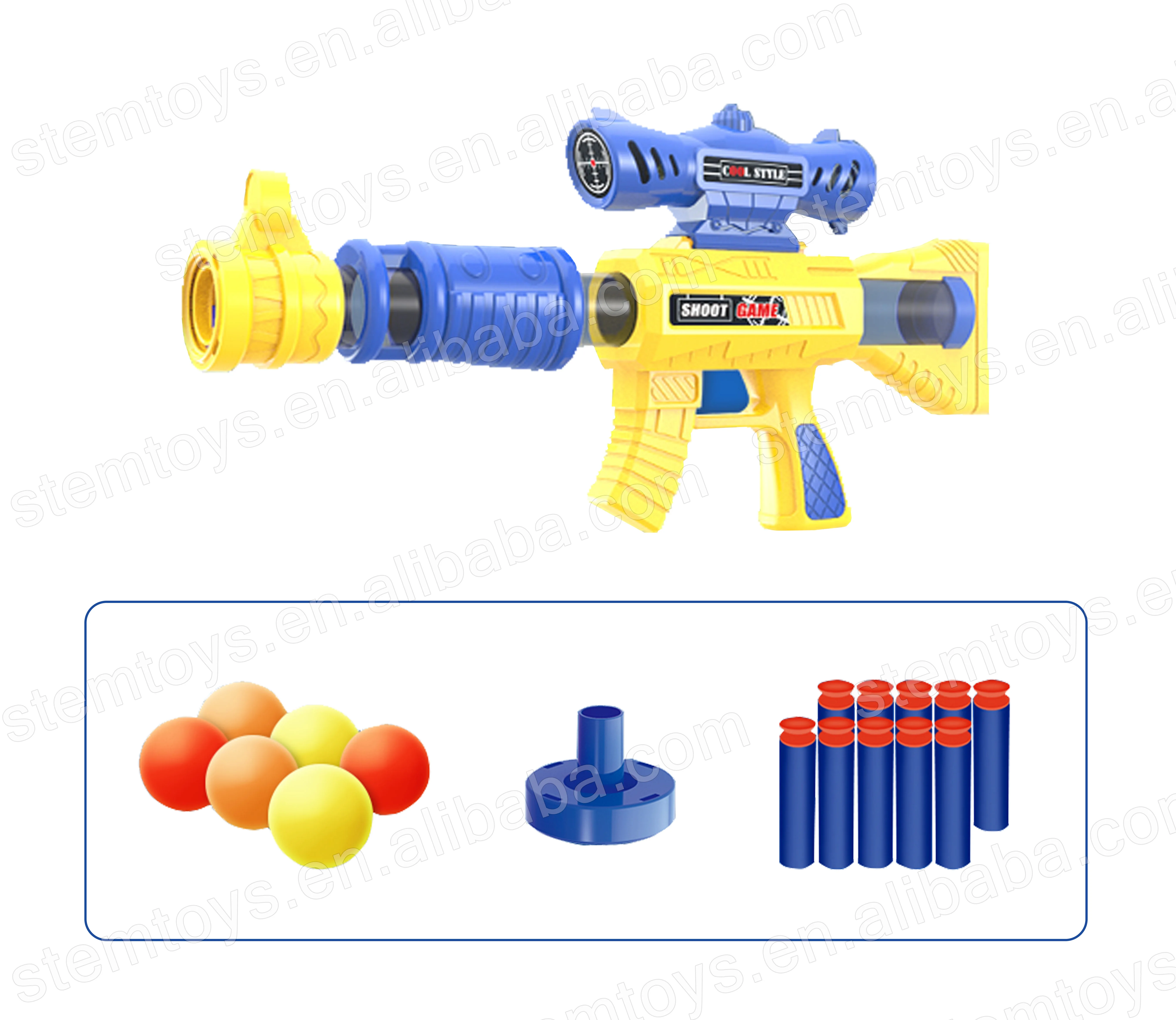 outdoor sport game air power foam bullets shooting gun stem educational toys competitive game for kids