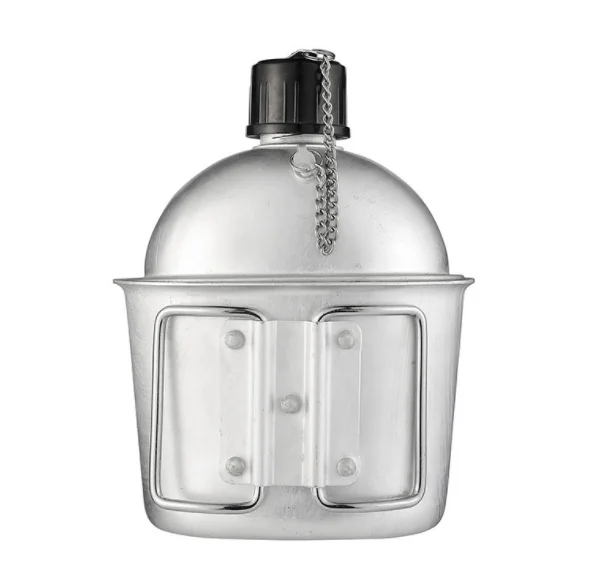 DFK1000 camping outdoor portable Aluminum water bottle with mug and pouch camouflage color