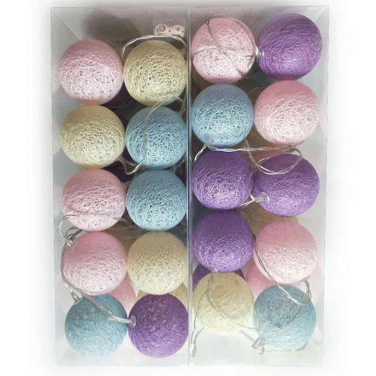 Holiday String Lights Christmas 1.5M 3M Cotton Ball LED Strip Fairy Lights For Party/Arch/Patio/Tree/Bistro/Curtain Decorations