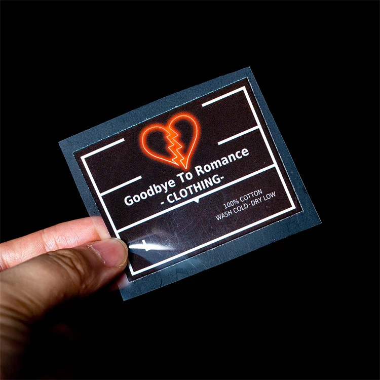 Clear Film Heat Press Clothes Iron On Logo Label Sticker For T Shirt Garment Transfer Label Stickers Clothing