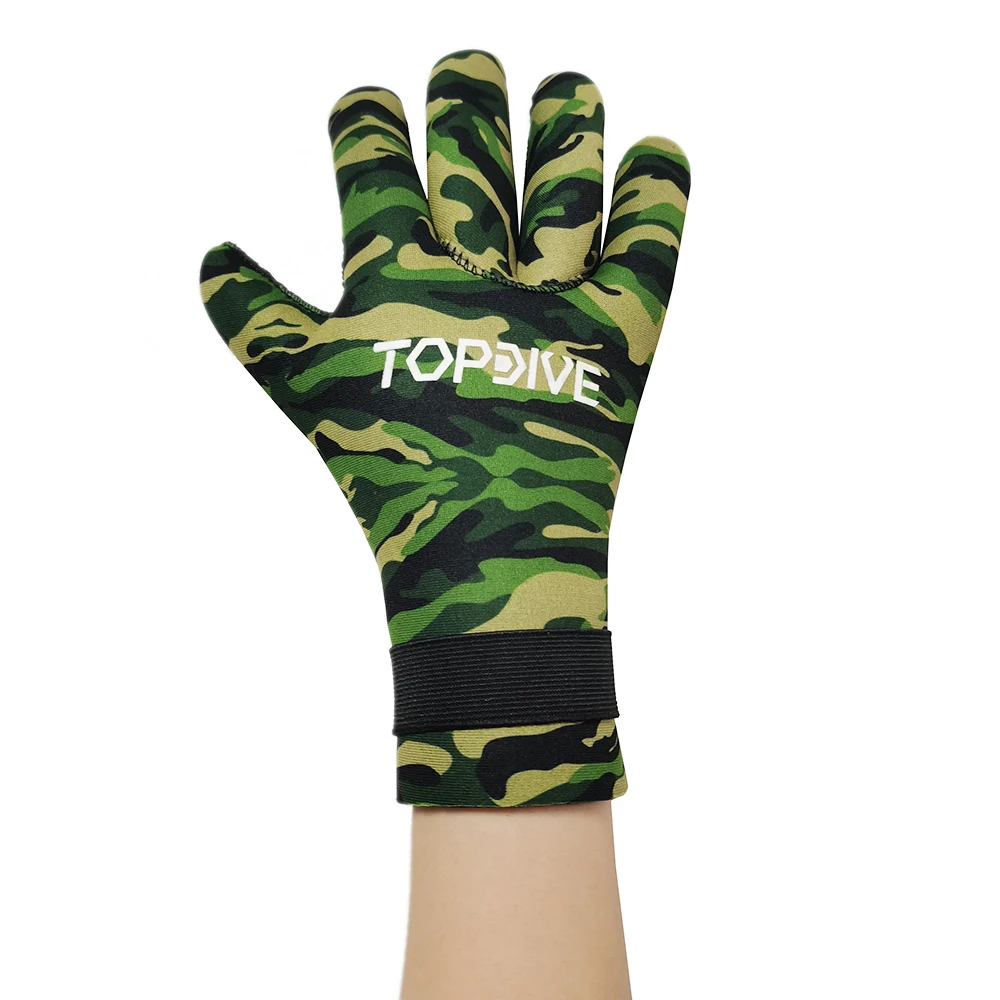 Custom Premium Camouflage Neoprene Swimming Wetsuit Gloves Surfing Diving 5mm Gloves
