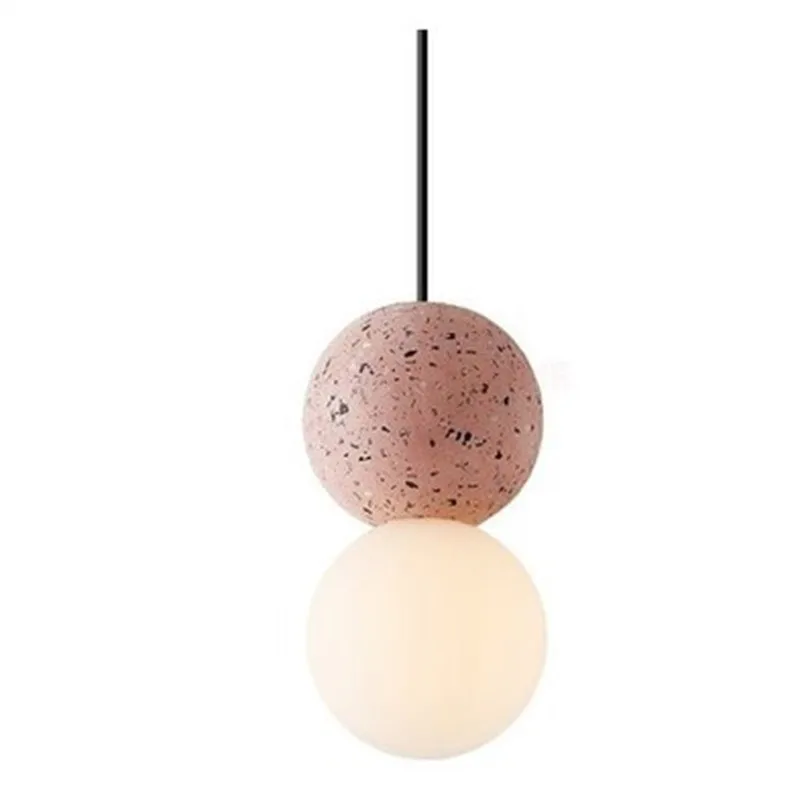 Hot Sale Nordic Personality Marble Glass Cement Pendant Light Modern Living Room Bedroom Hotel Chandelier Lamp