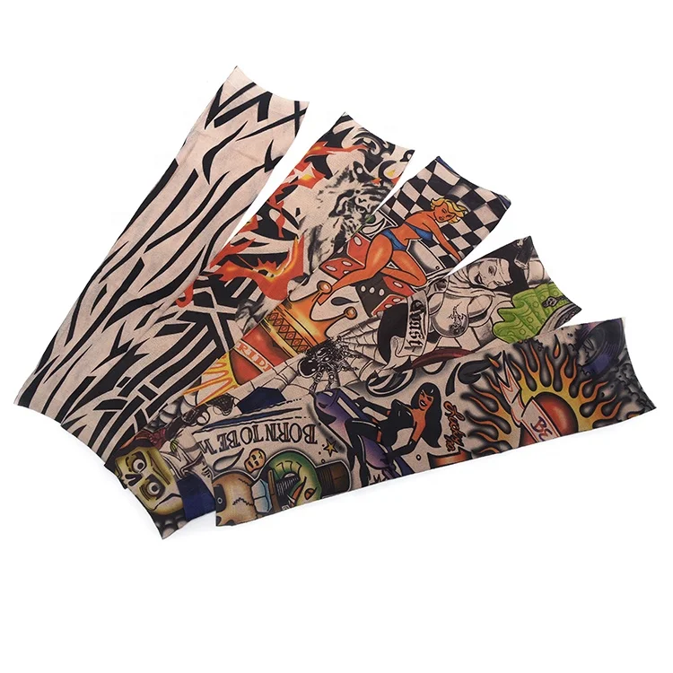  Outdoor Tattoo Hand Sleeves Unisex Cool Fashion Sport Anti UV Protection Nylon
