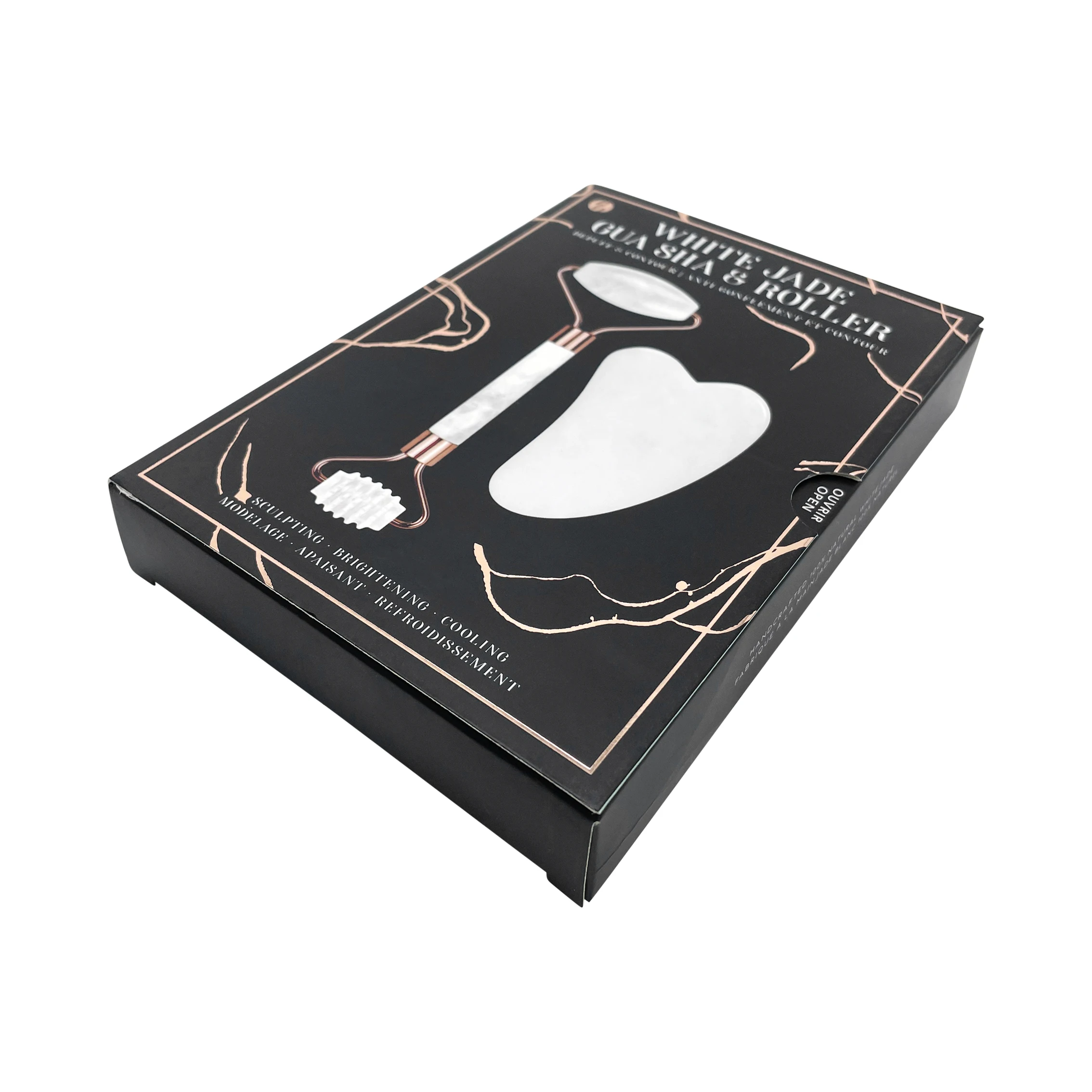 Magnetic Lock Art Paper Box with Matt Lamination & Gold Foil Print Specially Designed for Facial Massager & Cosmetics Packaging